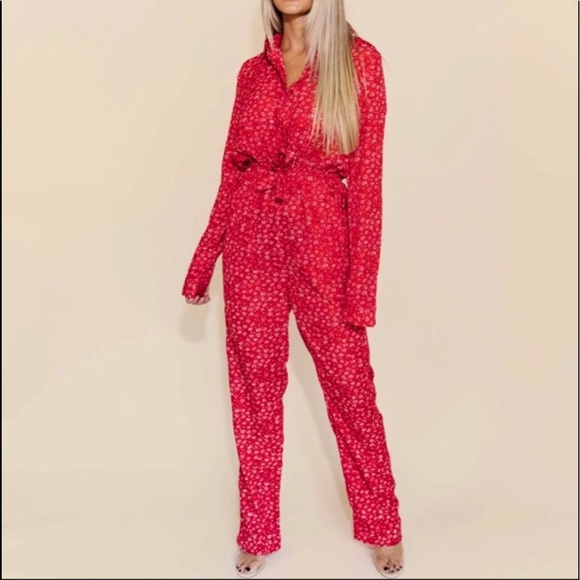 COPY - Red Kittenish Jumpsuit - Picture 2 of 6